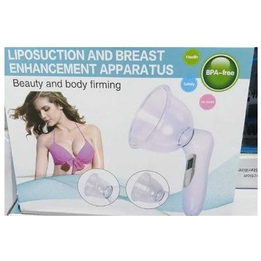 Electric Liposuction And Breast Massager Enhancement Apparatus Chest Massage Stimulator, Bust Lift Up Machine,for Breast Dysplasia, Flat Breasts, Sagging Breasts,Home Breast Care Device -Clear