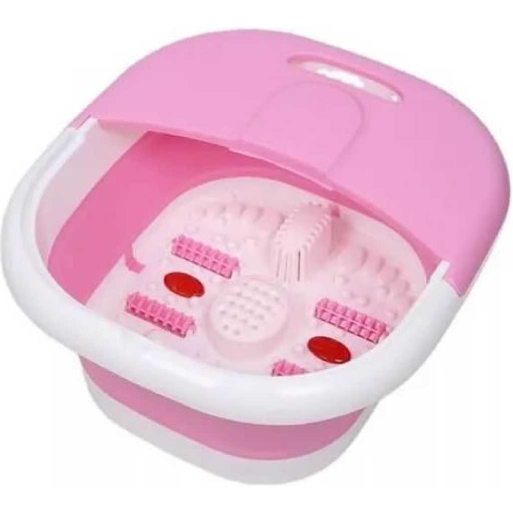 Folding Foot Bath Tub Electric Heating Thermostatic Constant Temperature Massage Foot Bath Spa Massager- Multicolor