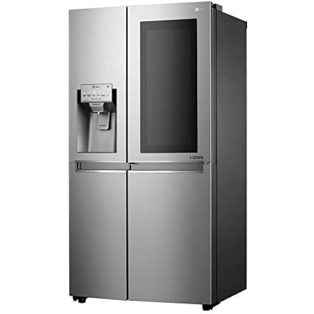 LG 668 Litres Side by Side Refrigerator with InstaView Door in Door, Shiny Steel - GR-X257CSAV