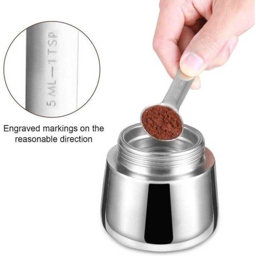 9 Cups Moka Pot Large Capacity Stainless Steel 304 Moka Pot Coffee Maker Stovetop Espresso Maker Coffee 450ML- Siliver