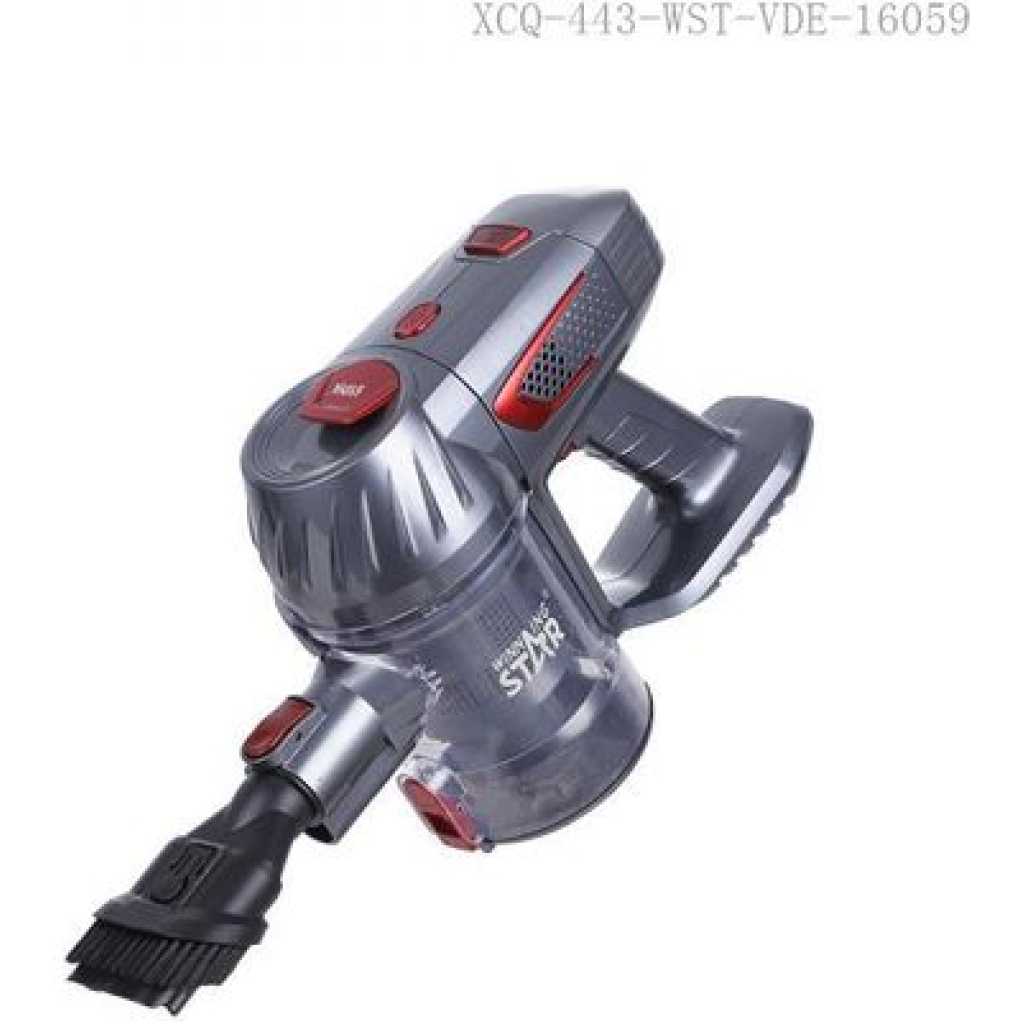 Winningstar 0.7L 2-Speed Cordless Suction Stick Handheld Vacuum Cleaner with 6*18650 Lithium Battery 2200mAh Indicator Light Charging Time 4-5h Working Time 25-45min LED Electric Floor Brush/ Crevice Long Nozzle-Grey