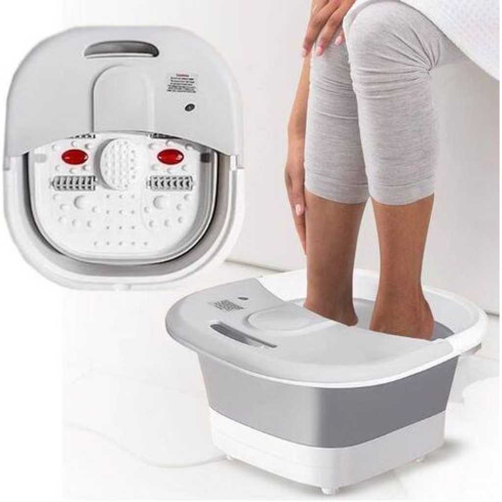 Folding Foot Bath Tub Electric Heating Thermostatic Constant Temperature Massage Foot Bath Spa Massager- Multicolor