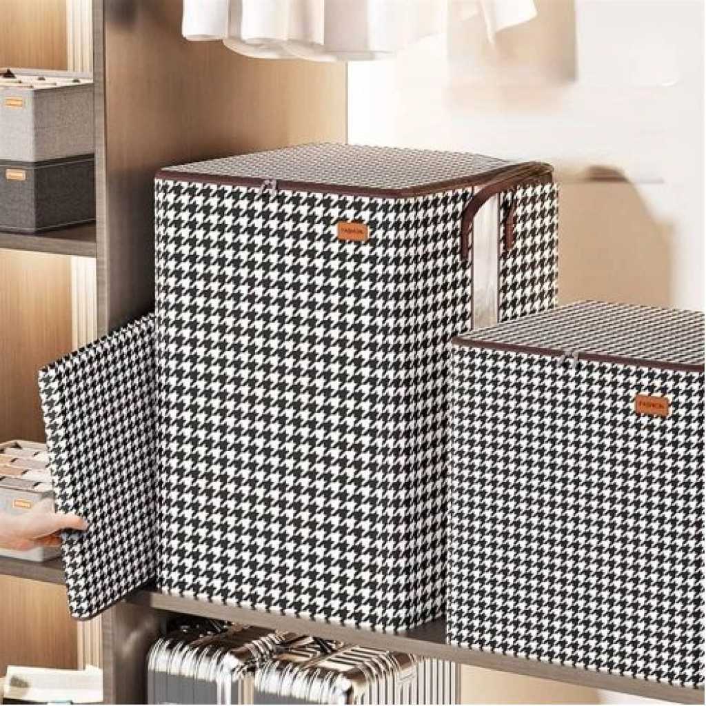100L 140L 180L 3Pieces Of Clothes Storage Box Wardrobe Foldable Closet Sorting Portable Storage Bag Winter Cup Storage Box, Double Zipper Sturdy Space Saving For Bedsheets Pillows Blankets Quilt Seasonal Clothing -Multicolor