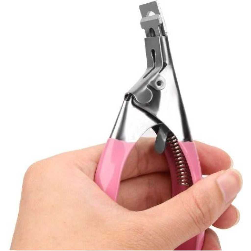 Trimmer Manicure Tools Acrylic Nail Clippers Cutter Fake False Nail Clippers Edge Cutter- Pink