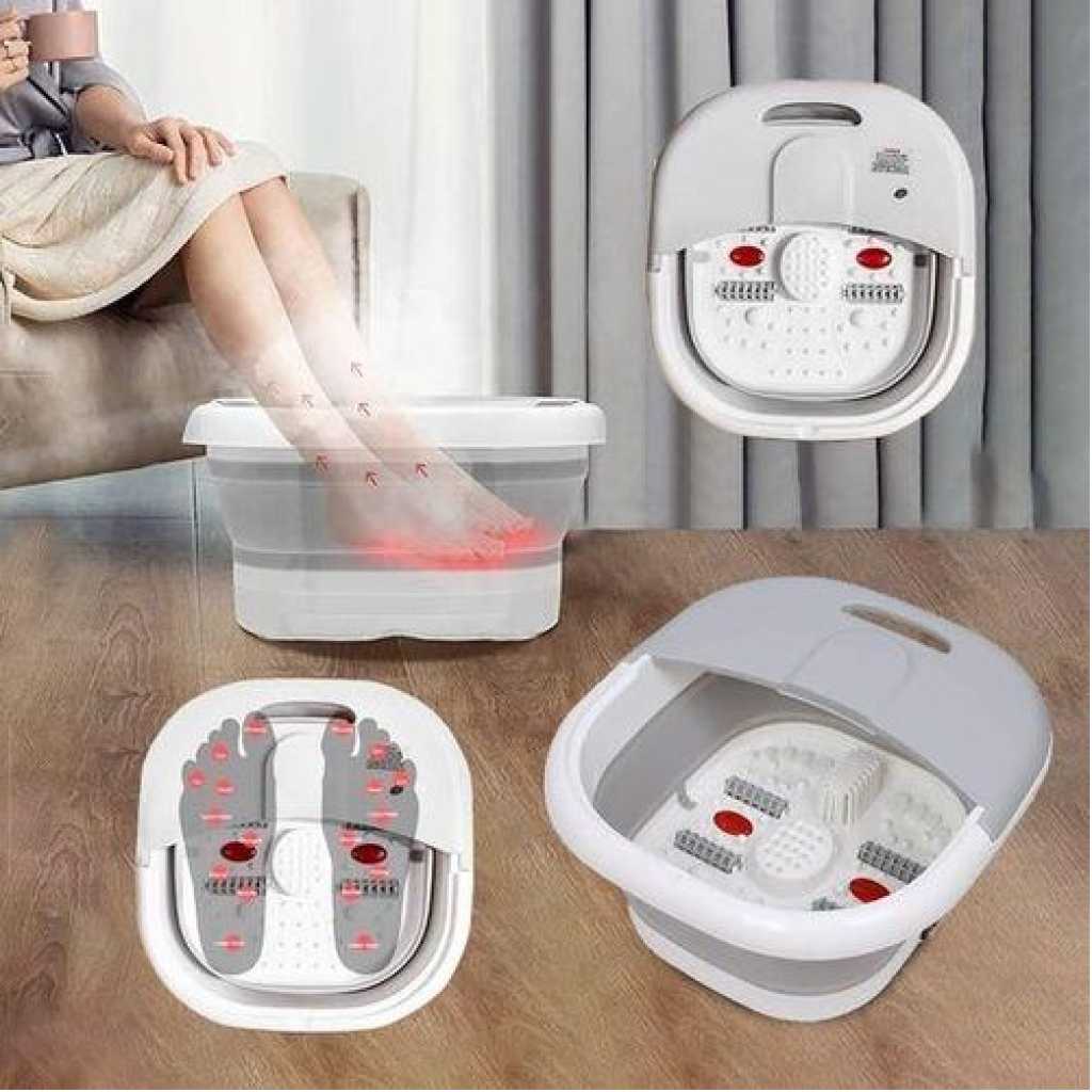 Folding Foot Bath Tub Electric Heating Thermostatic Constant Temperature Massage Foot Bath Spa Massager- Multicolor