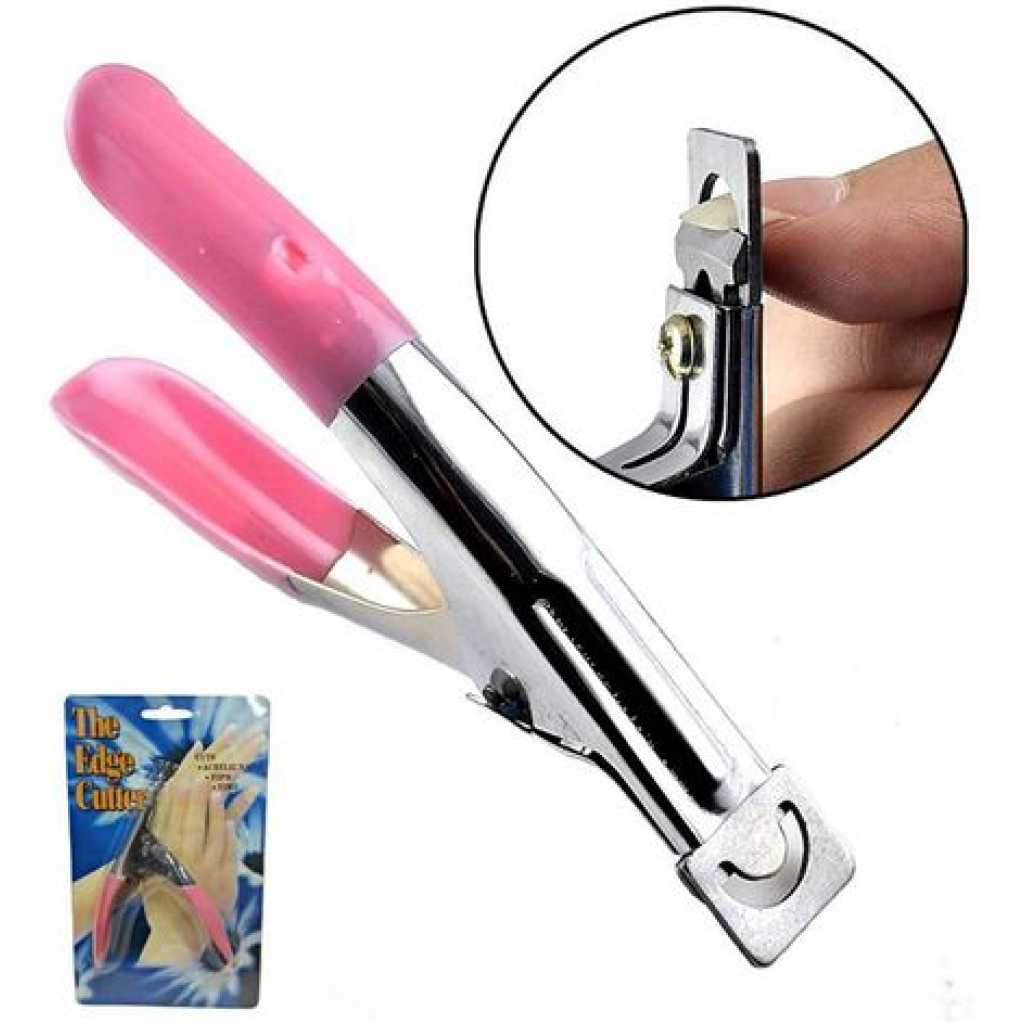Trimmer Manicure Tools Acrylic Nail Clippers Cutter Fake False Nail Clippers Edge Cutter- Pink