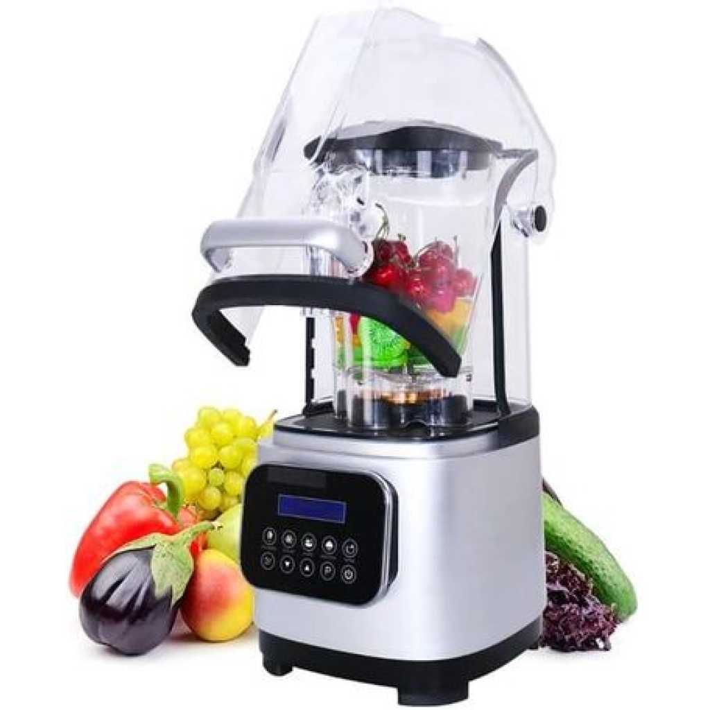 High speed Sound Proof Blender With Cover Mixer Fruit Juicer Silent Commercial Digital display Programmed Blender Ice Crusher