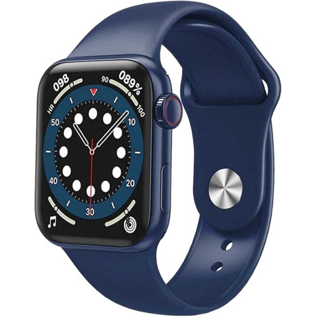 HW22 Pro - Smart Watch Series 6, Bluetooth Call Waterproof with Silicone Band and Full Touch Screen, 44MM, Blue