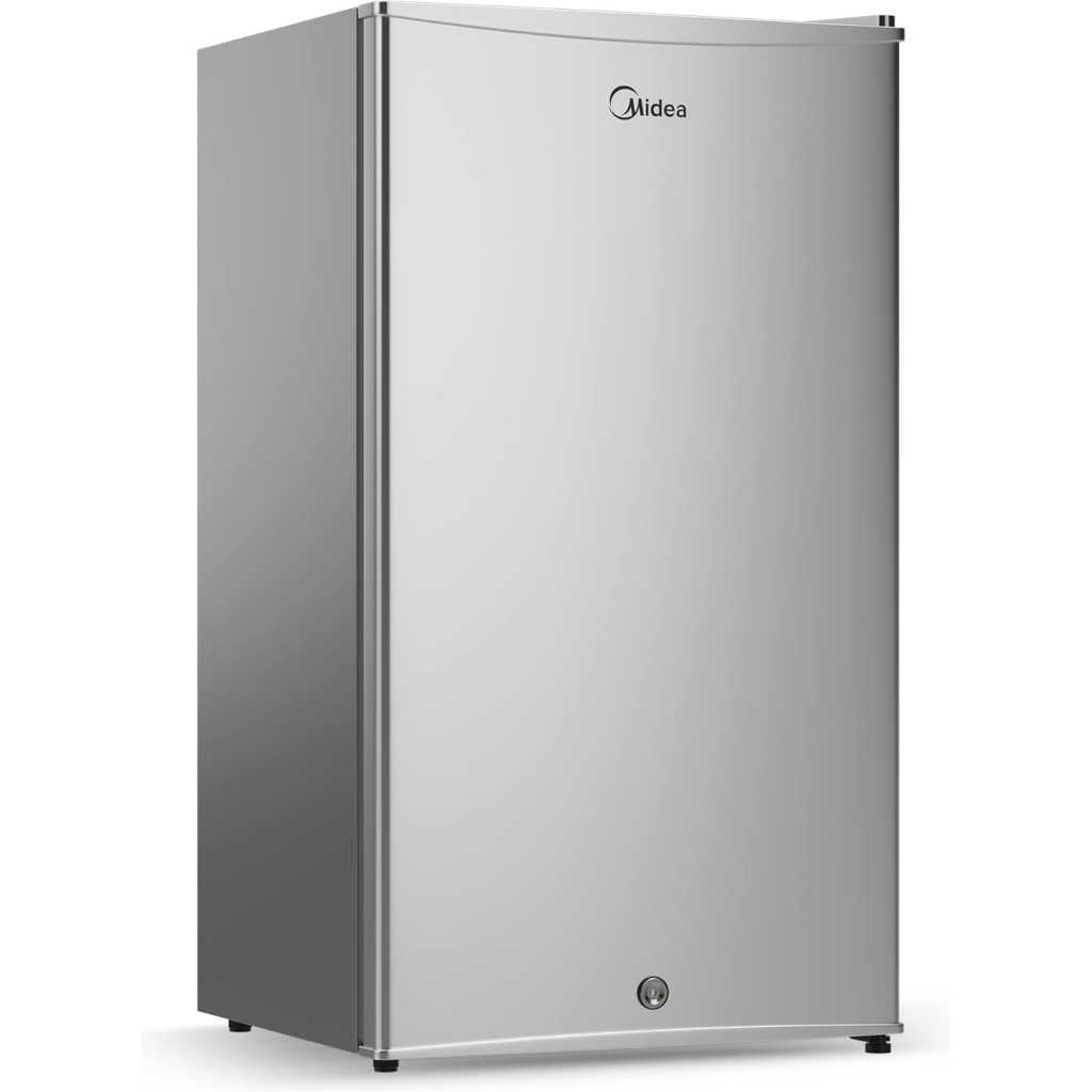 Midea 120-Litre Fridge MDRD133FGE; (Net 85L), Single Door Refrigerator with Separate Chiller Compartment 2L Bottle Holder, Adjustable Legs, Mini Fridge for Kitchen, Bedroom, Office & Bar