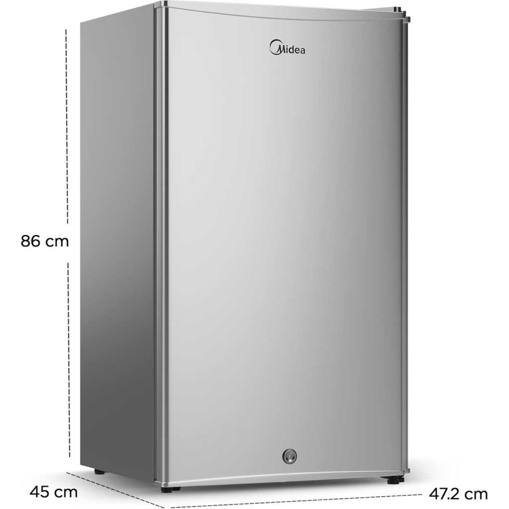 Midea 120-Litre Fridge MDRD133FGE; (Net 85L), Single Door Refrigerator with Separate Chiller Compartment 2L Bottle Holder, Adjustable Legs, Mini Fridge for Kitchen, Bedroom, Office & Bar