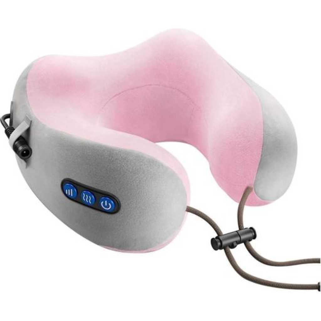 Neck Massager,USB Charging U-shaped Massage Pillow Electric Travel Pillow Foam Cervical Massage Pillow for Muscles Pain Relief Relax in Airplane,Office and Home- Multicolor