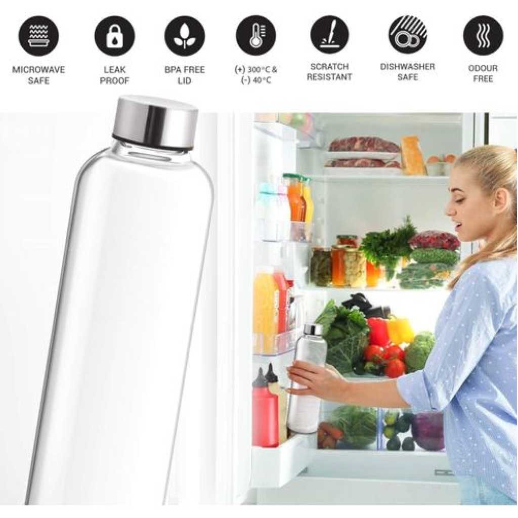 0.75L Bon Appetit Borosilicate Glass Milk Juice Water Bottle Refrigretor Jug- Clear