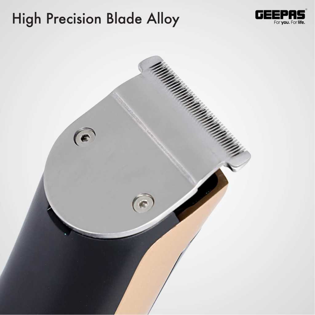 Geepas GTR56023 Rechargeable Hair Clipper Precise Beard Styler With Fine Steel Head - Pack of 1, Small, Gold