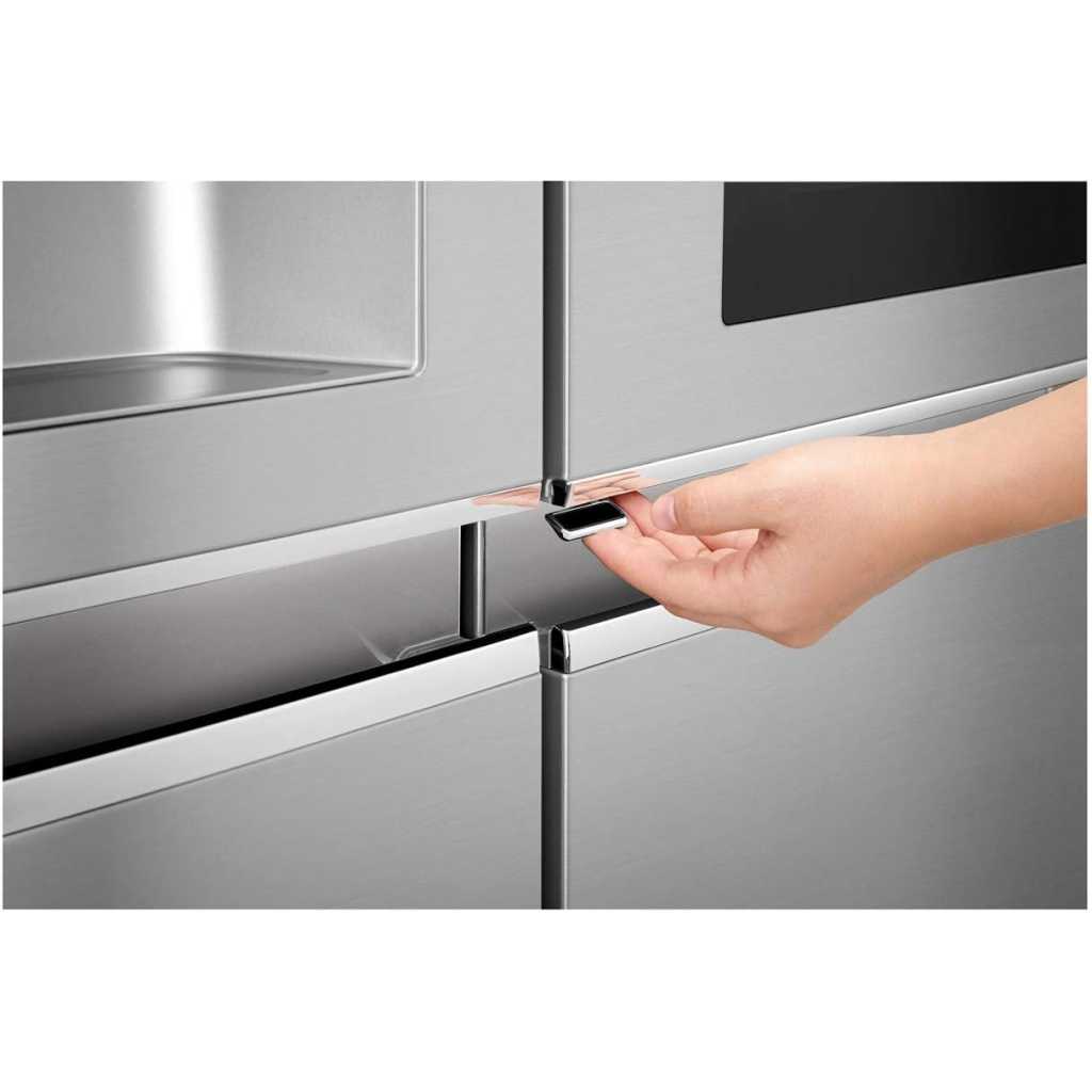 LG 668 Litres Side by Side Refrigerator with InstaView Door in Door, Shiny Steel - GR-X257CSAV