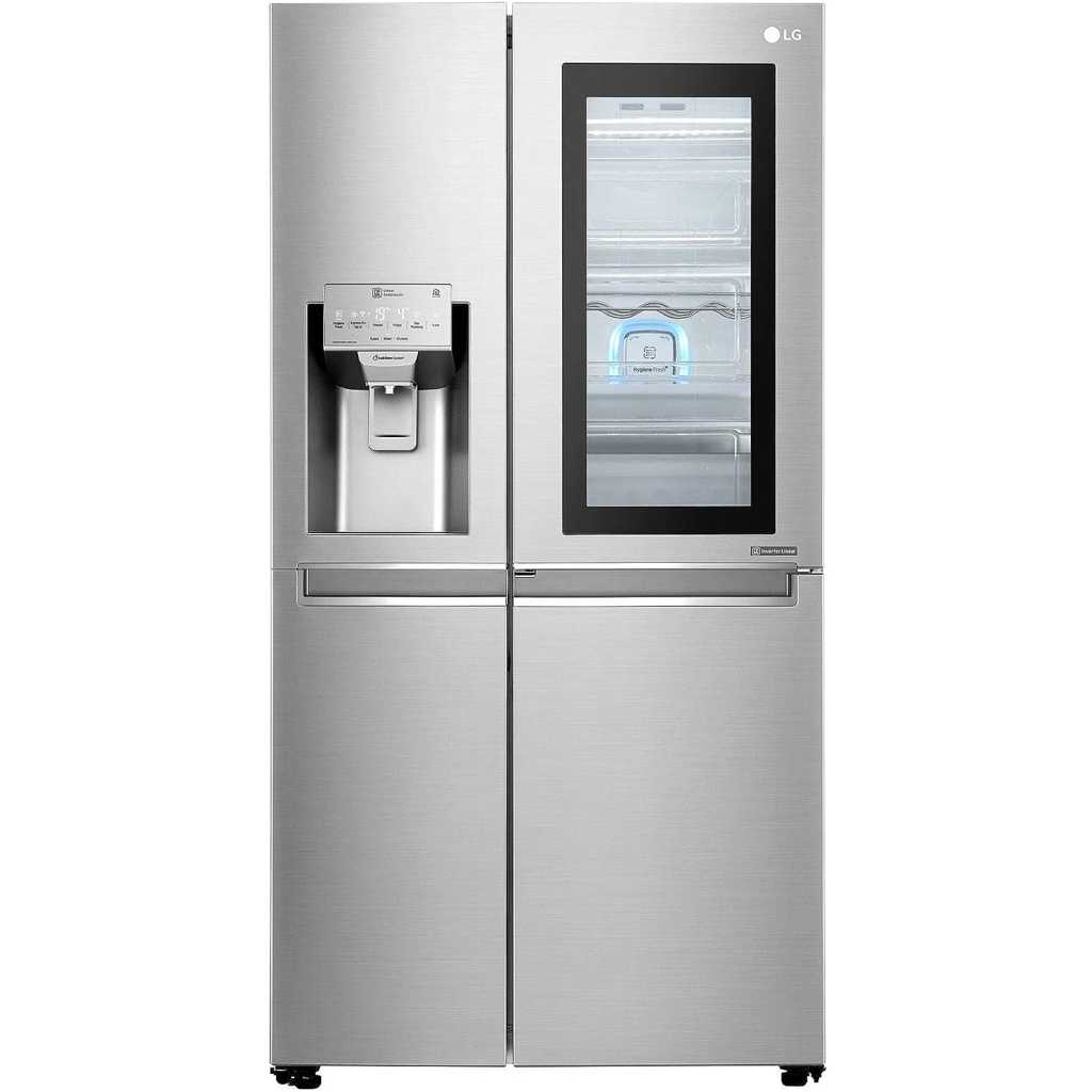 LG 668 Litres Side by Side Refrigerator with InstaView Door in Door, Shiny Steel - GR-X257CSAV