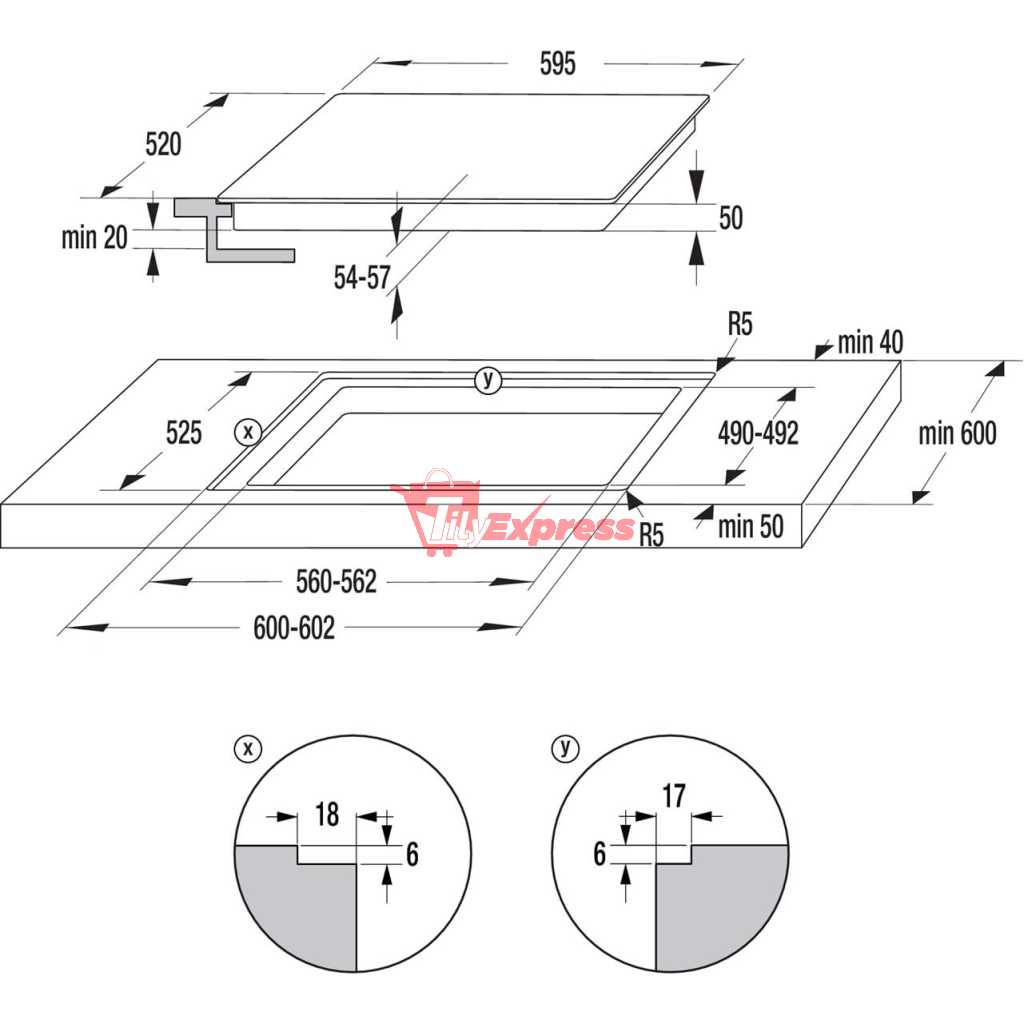 Hisense 60cm Built-in Ceramic Hob With Touch Control, E6431C Electric Cooker - Black