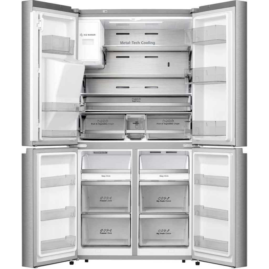 Hisense 730-Litre French Door Side by Side Fridge RC-73WC4SW1; With Ice & Water Dispenser, Frost Free Refrigerator - Silver