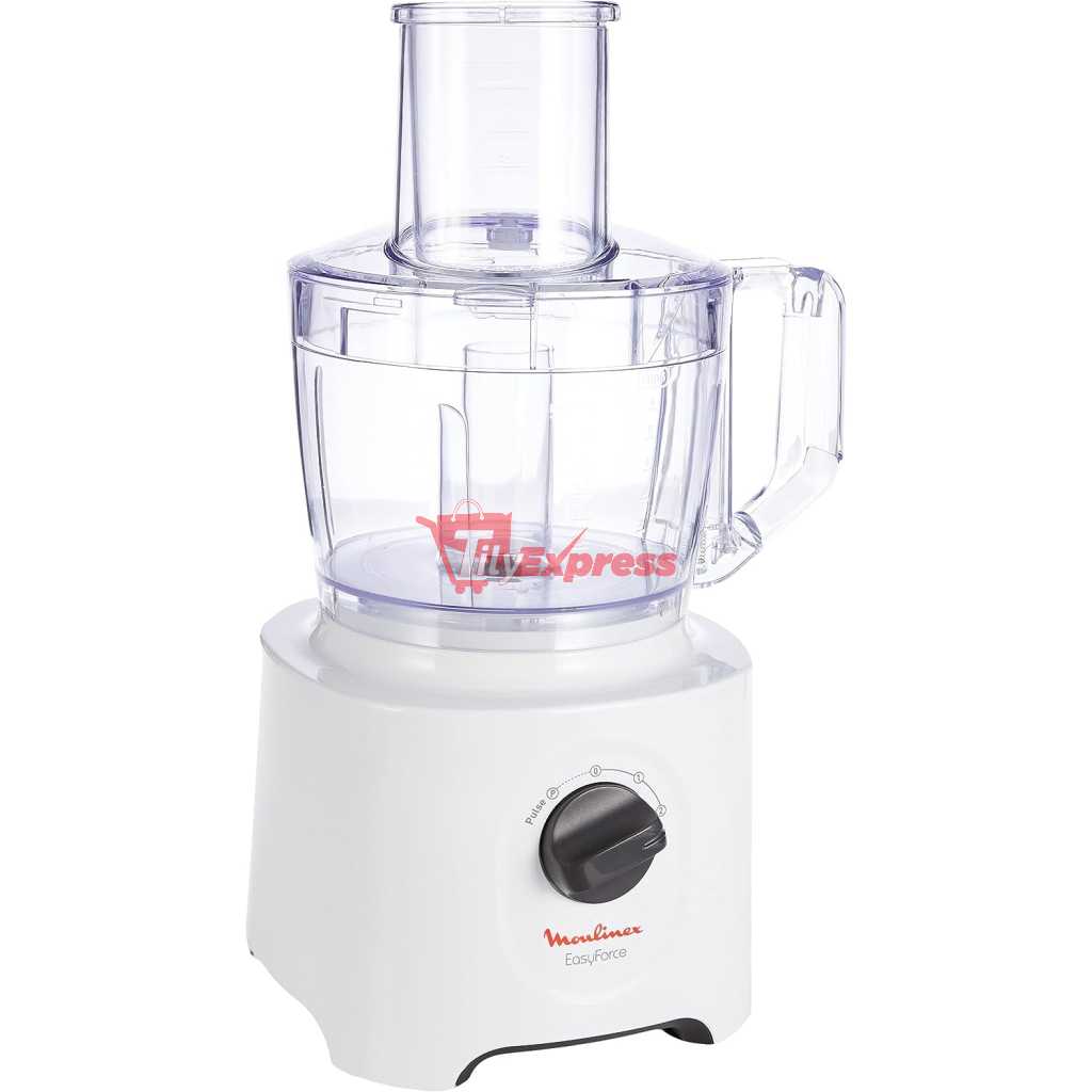 Moulinex Food Processor, Easy Force 800 Watts, 6 Attachments, +25 different functions, 1.8 Liter and 2.4Liter Bowl capacity, FP247127