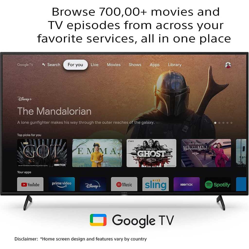 Sony 50-Inch 4K UHD Smart Android Google TV, Remote With Voice Control X75K – Black