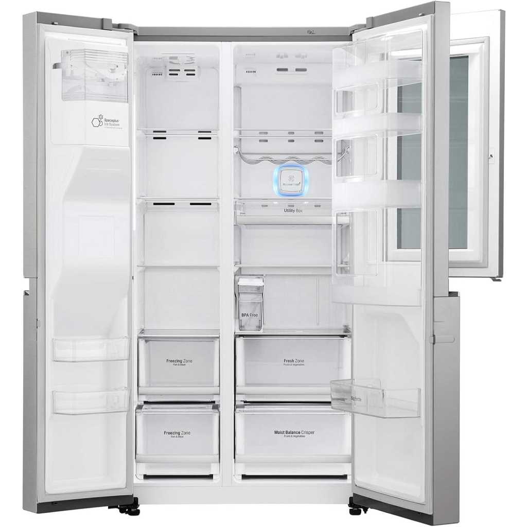 LG 668 Litres Side by Side Refrigerator with InstaView Door in Door, Shiny Steel - GR-X257CSAV