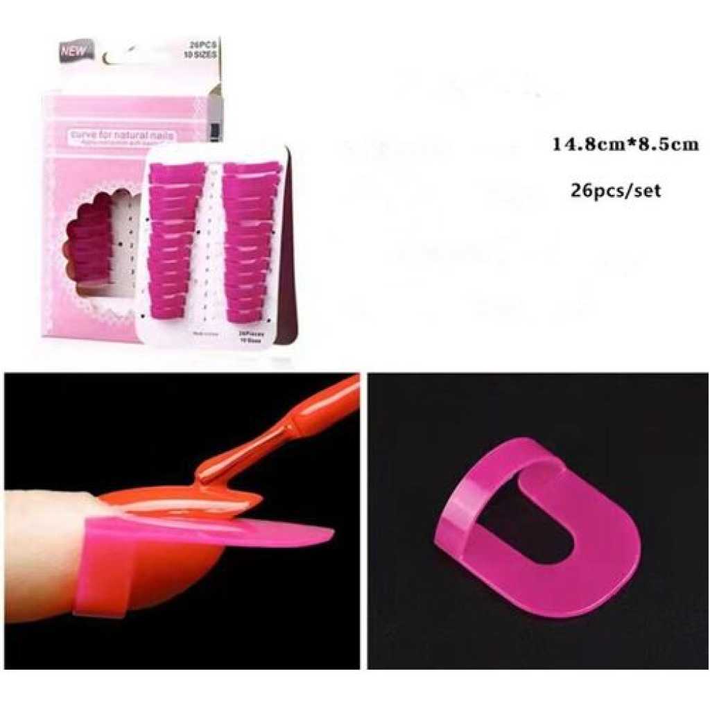 26pcs Polish Stencil Barrier w/ French 32 French Tip Strips / Reusable Nail Polish Guide Diy Nails Supplies- Pink