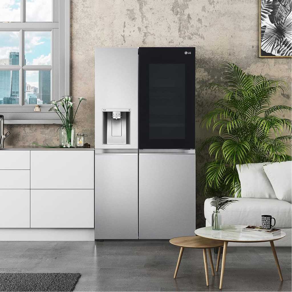 LG 674 L Frost-Free Inverter Linear Compressor Wi-Fi Side-By-Side Refrigerator, Knock Twice, See Inside (GC-X257CSES, Noble Steel, Door Cooling+, Hygiene Fresh+, Water and Ice Dispenser with UV Nano