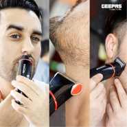 Geepas Rechargeable Trimmer for Men - GTR8128N, Electric Hair Shaver, Hair Clipper - Black