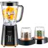 KENWOOD Blender 500W Smoothie Blender/Smoothie Maker 1.5L with Grinder Mill, Chopper Mill, Ice Crush Function BLP15.360BK Black