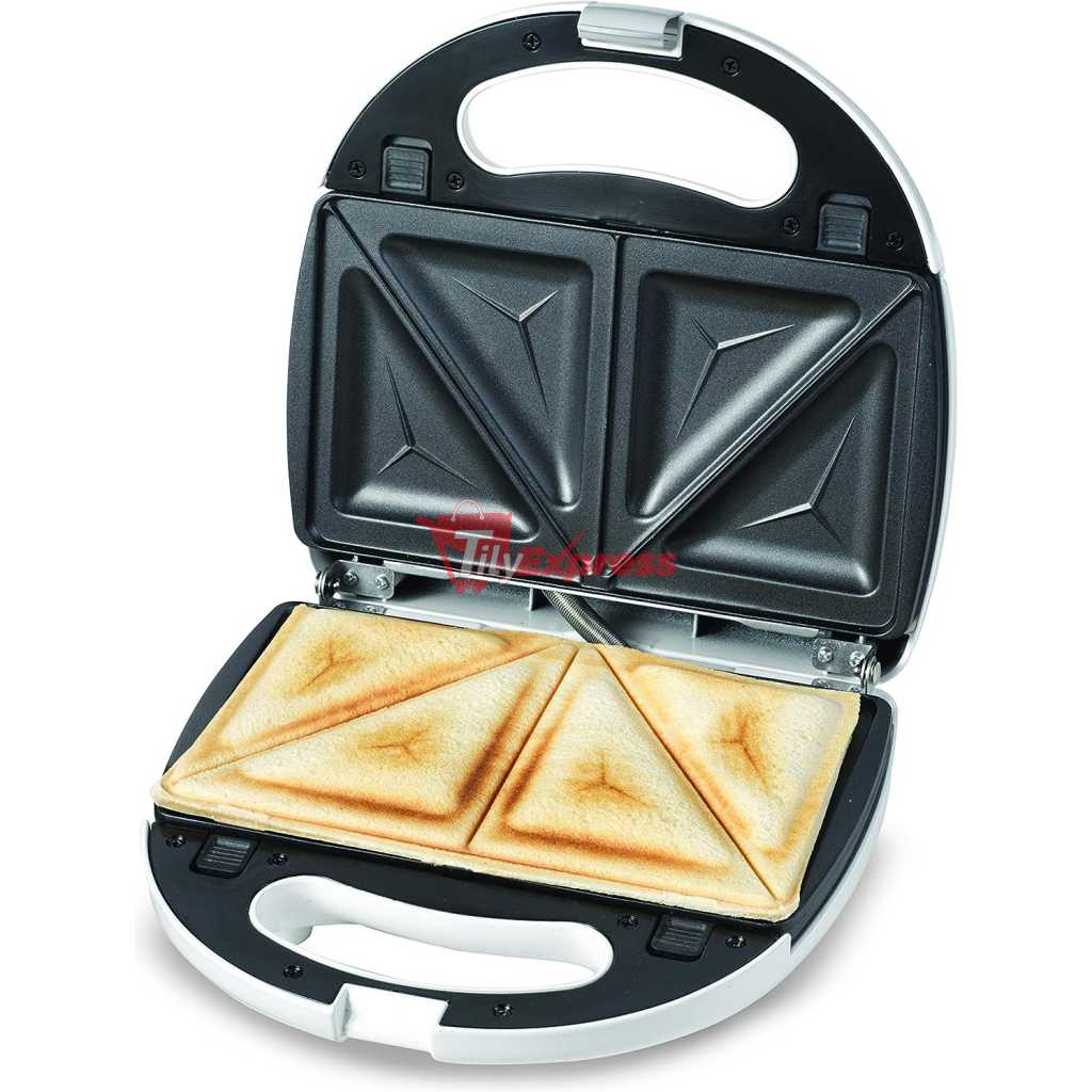 Kenwood 2-in-1 Sandwich Maker & Grill with 2 Sets of Non Stick Multifunctional Plates for Grilling and Toasted Sandwiches SMP01.A0WH White