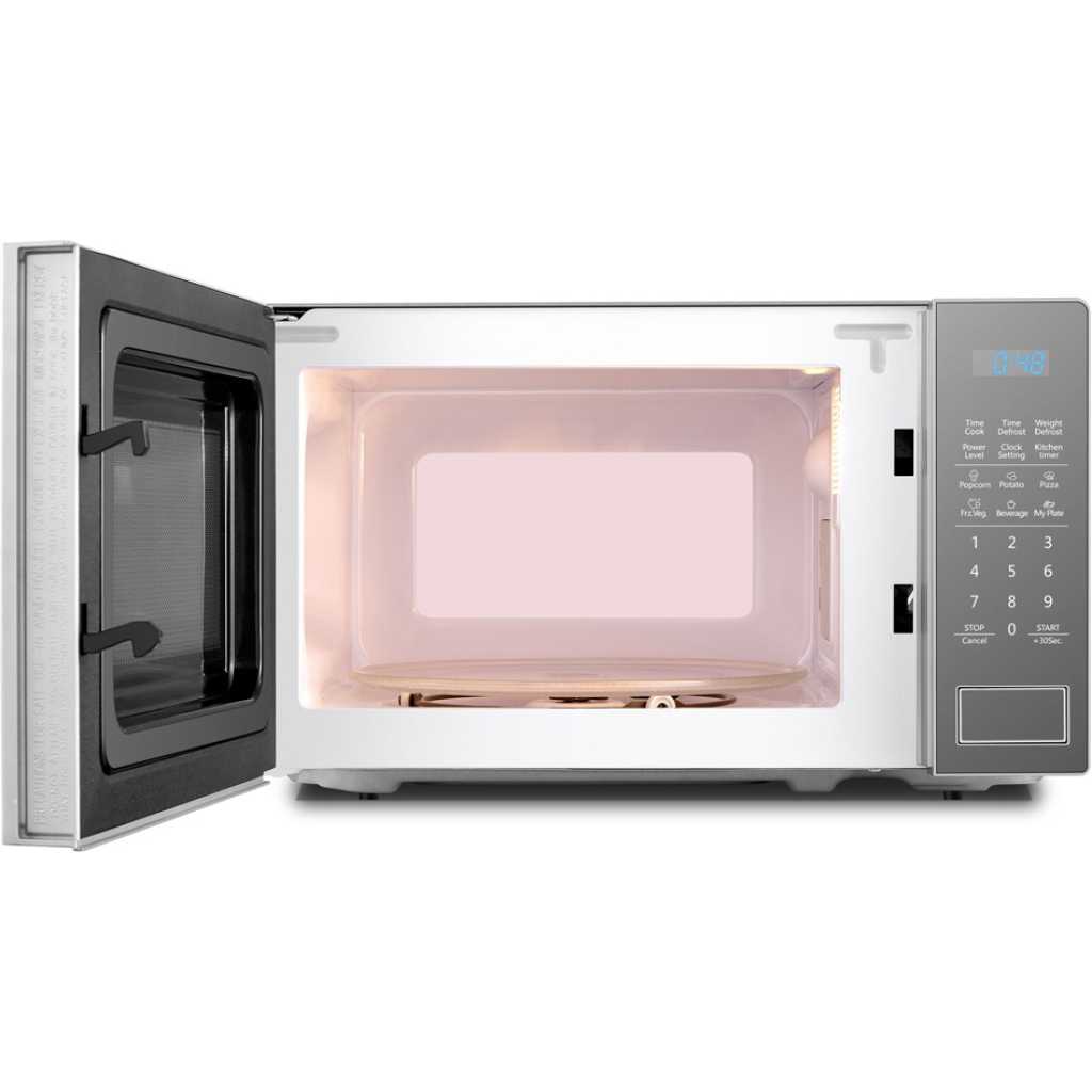 Hisense 20-Litres Digital Microwave Oven H20MOMS11, Child Lock, Defrost, 6 Auto Menus - Mirror Silver