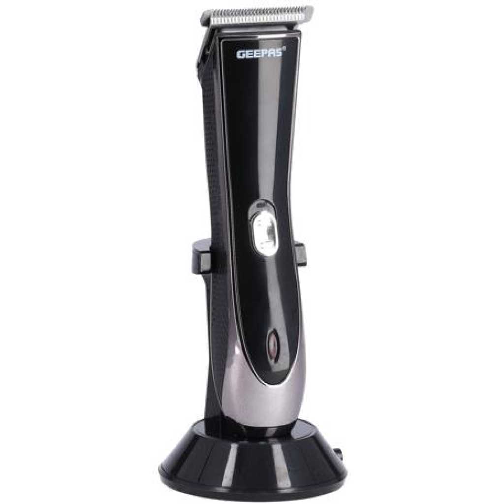 Geepas GTR56024 Rechargeable Hair & Beard Trimmer - Cordless Trimmer - Men's Beard and Stubble Trimmer - Long Working Time | Charging Indicators | Hair Clipper & Beard Stubble Trimmer Kit