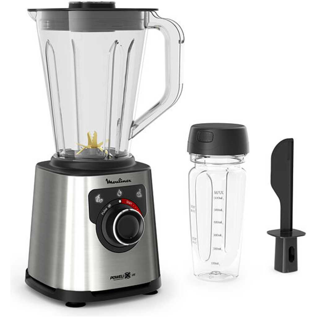 Moulinex Blender, 1200W, Perfectmix, 2L Tritan Jar, 2 Speed LM88HD27, Ice Crush, Smoothie Blender