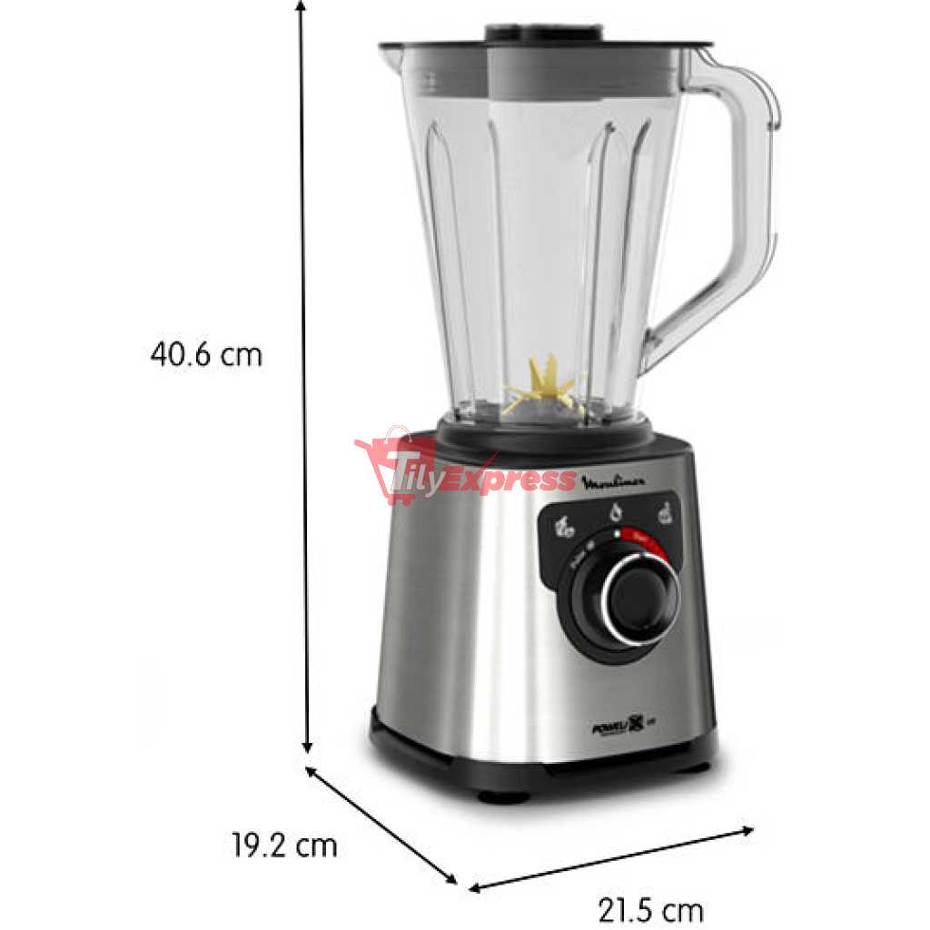 Moulinex Blender, 1200W, Perfectmix, 2L Tritan Jar, 2 Speed LM88HD27, Ice Crush, Smoothie Blender