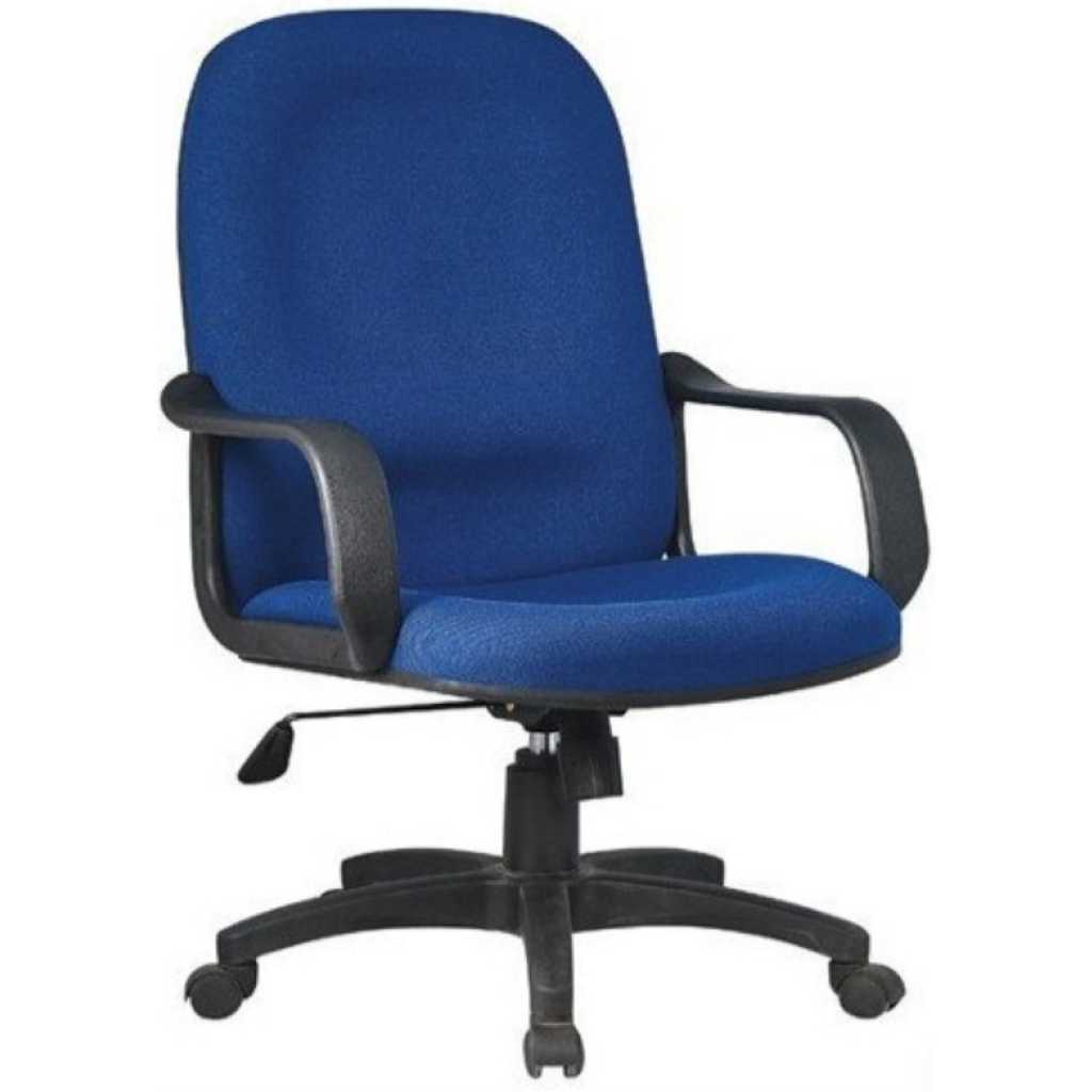 Genuine Short Back Office Chair Fabric-Blue