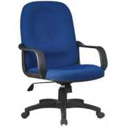 Genuine Short Back Office Chair Fabric-Blue