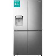 Hisense 720-Litre French Door Side by Side Fridge RC-72WS4SA; With Ice & Water Dispenser, Frost Free Refrigerator - Silver