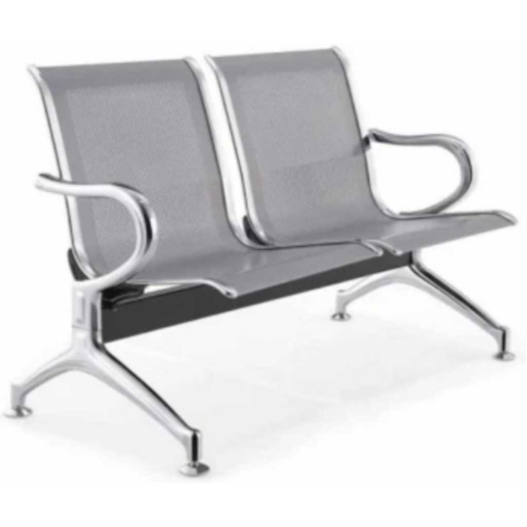 Durable Metallic Waiting chair 2 seaters silver colour