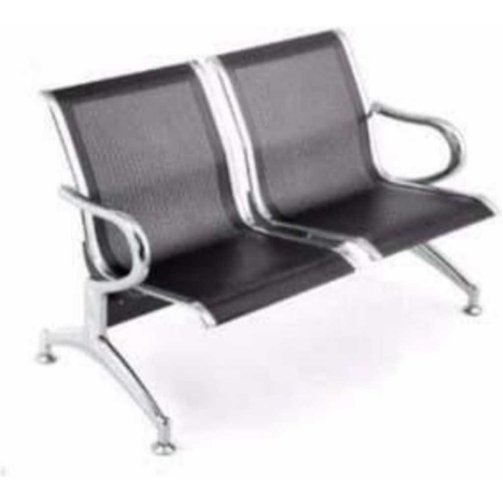 Genuine Metallic Waiting chair 2 seaters black colour