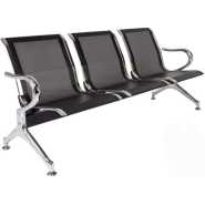 Genuine Metallic Waiting chair 3 seaters black