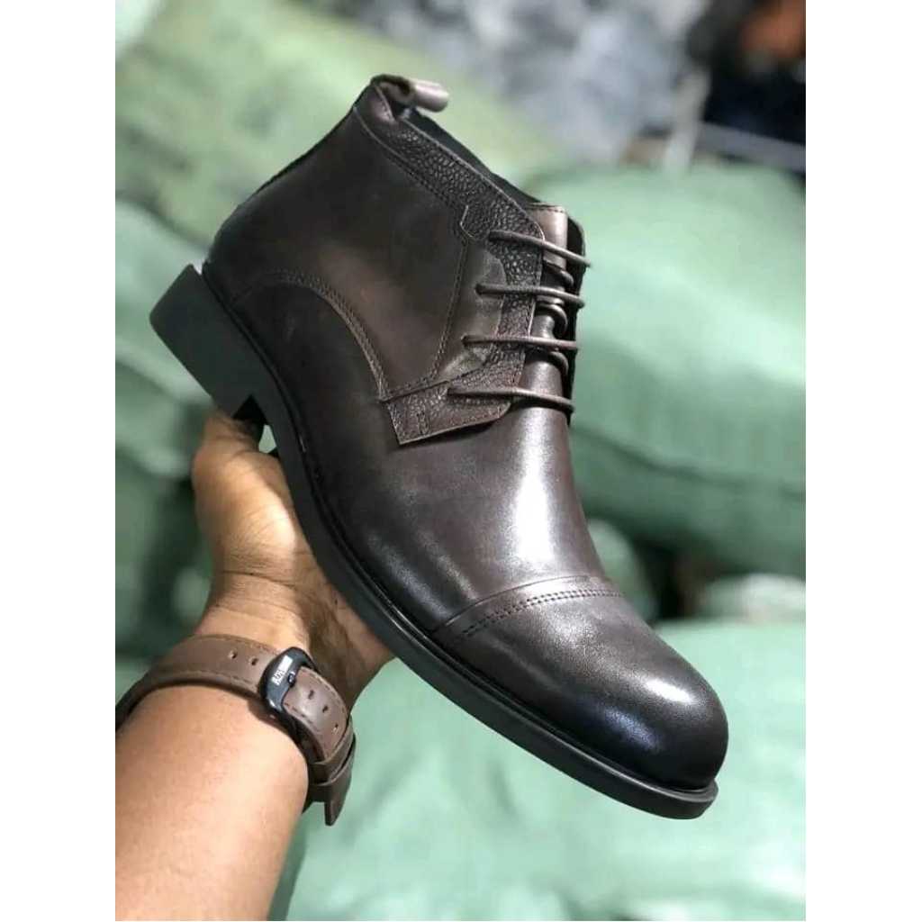 Men's Designer Boots Formal Shoes - Coffee Brown