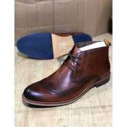 Men's Lace-up Formal Designer Boots Shoes - Brown