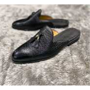 Men's Open-End Designer Shoes - Black