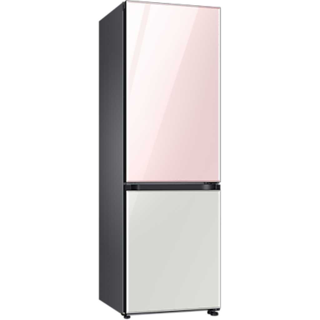 Samsung 339-Litre Fridge RB33T307058; Bespoke 2-Door Bottom Freezer Refrigerator, Pink & White