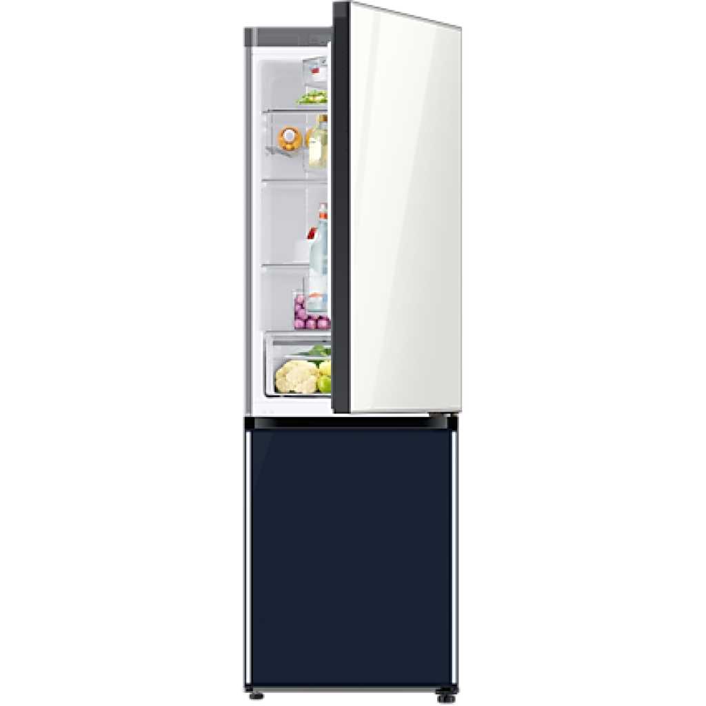 Samsung 339-Litre Fridge RB33T307029; Bespoke 2-Door Bottom Freezer Refrigerator, Navy