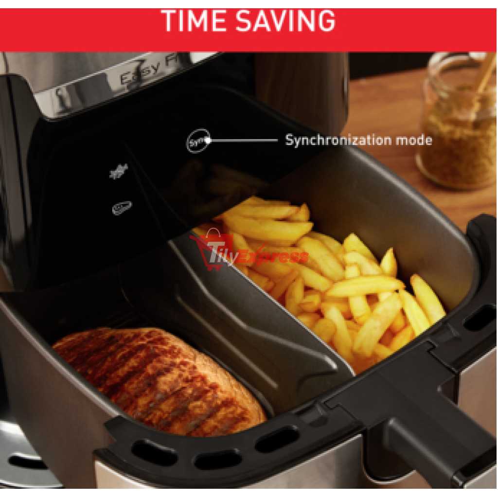 Tefal 6.5 Litres Easy Fry & Grill XXL 2-in-1 Air Fryer EY801D27 - Inox