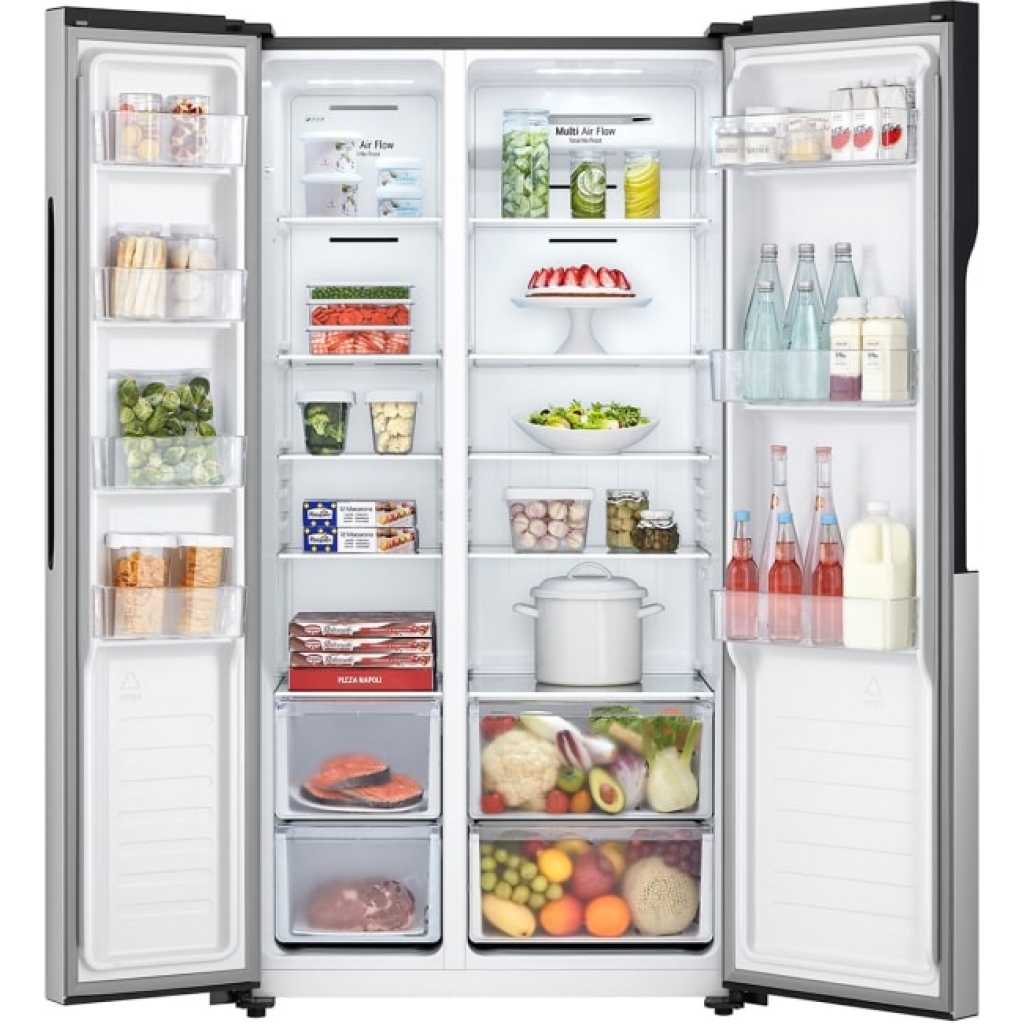 LG 519-Litres Fridge GCFB507PQAM; 519(L), Side by Side Refrigerator, Smart Inverter Compressor, Multi Air Flow, Total No Frost - Silver