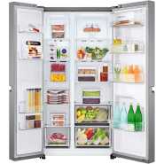 LG 649-Litres Fridge GC-B257JLYL 649(L) | Side by Side Refrigerator | Smart Inverter Compressor | Multi Air Flow | Smart Diagnosis™ – Inox LG Fridges TilyExpress