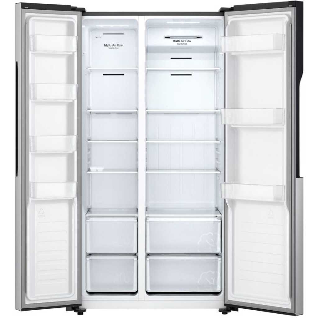 LG 519-Litres Fridge GCFB507PQAM; 519(L), Side by Side Refrigerator, Smart Inverter Compressor, Multi Air Flow, Total No Frost - Silver