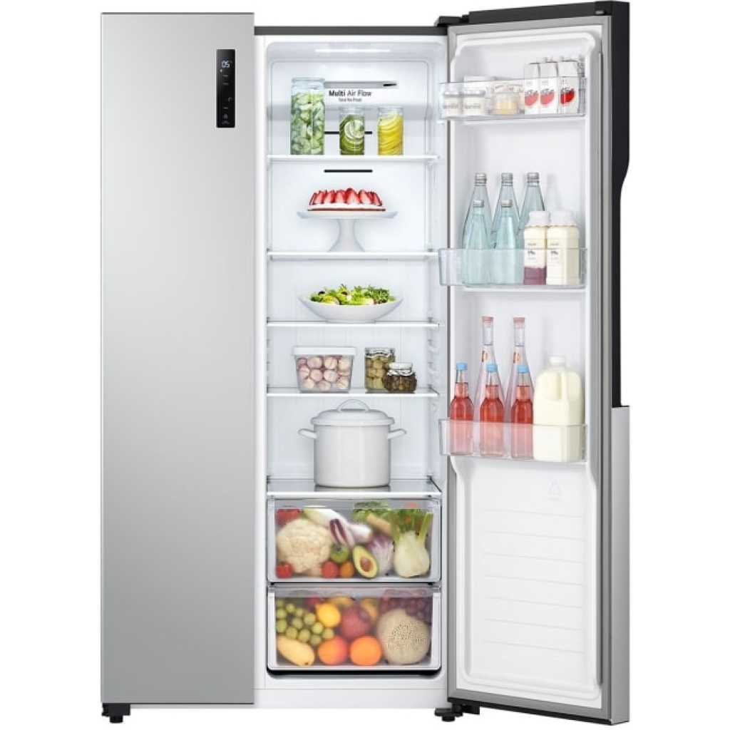 LG 519-Litres Fridge GCFB507PQAM; 519(L), Side by Side Refrigerator, Smart Inverter Compressor, Multi Air Flow, Total No Frost - Silver