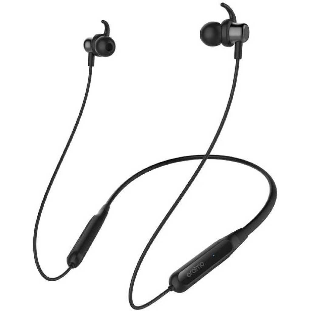 Oraimo Shark 2 Bluetooth Sports Neckband Wireless Headsets With Exta Bass Sound - Black